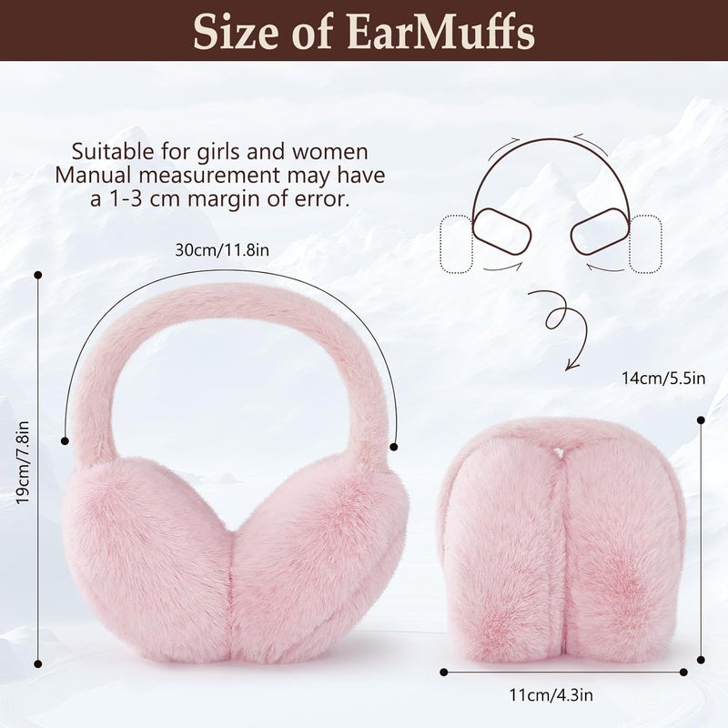 Clothclose Ear Muffs for Kids - Furry Ear Muffs for Winter Women Girls Boys, Foldable Cozy Winter Earmuffs Warmers - Image 2